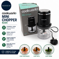 Cookworks CH1117BN Mini Chopper Black 200 Watts 0.5L Capacity Removable Blades