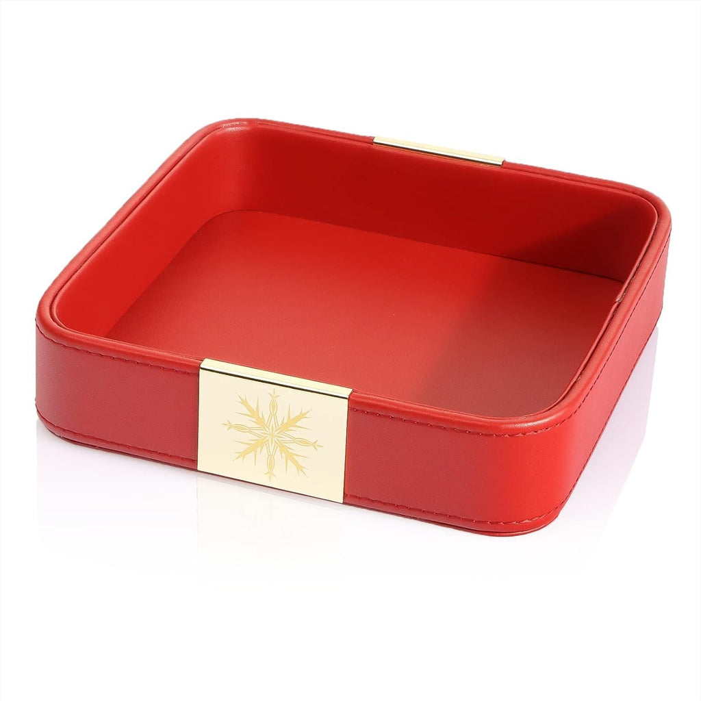 Sanzie Luxury Leather Desktop Storage Small Catchall Organizer Decorative New