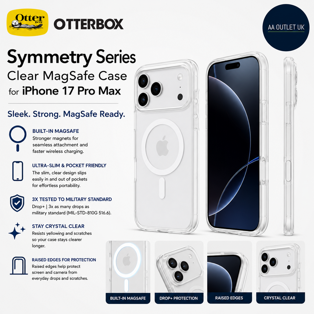 OtterBox Symmetry Clear MagSafe Case IPhone 17 Pro Max Shockproof Cover Durable