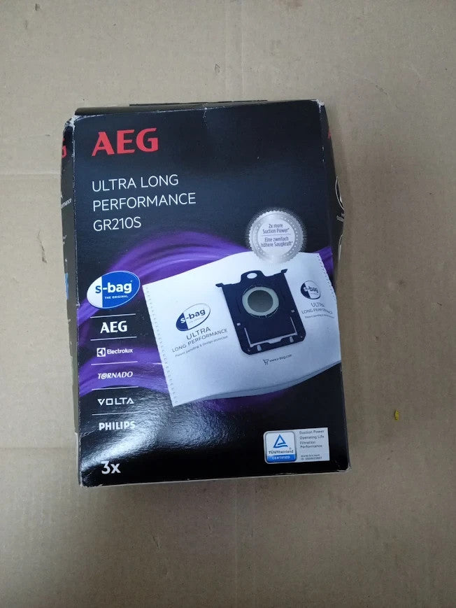 Genuine AEG GR210S S Bag Ultra Long Performance Vacuum Bags 3pc Original New