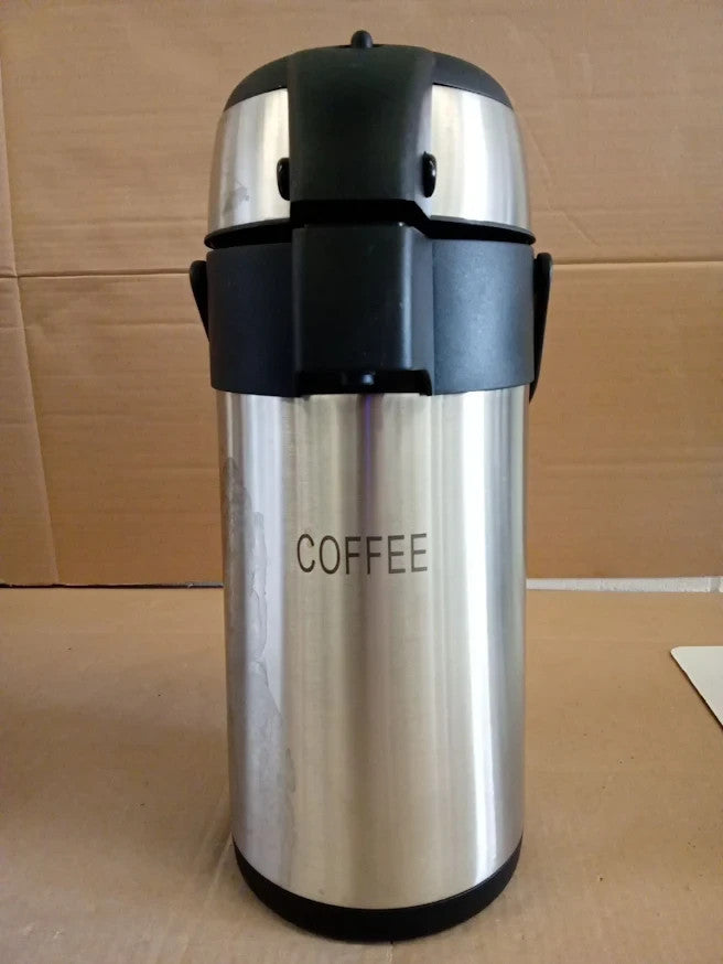 Olympia Pump Action Airpot 3L Stainless Steel Etched Coffee Double Wall DP128