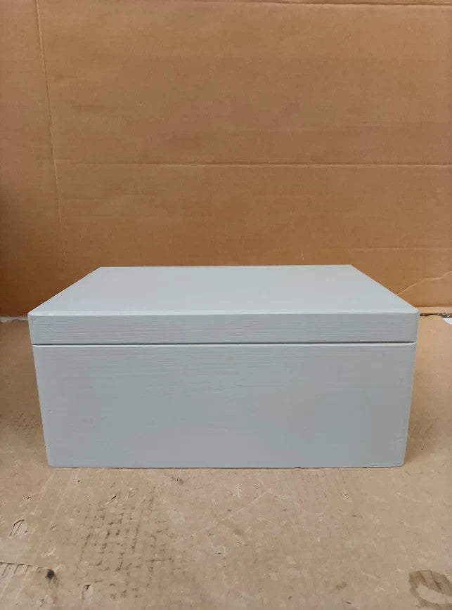 Creative Deco Large Grey Plain Wooden Storage Box Lid 30x20x14cm