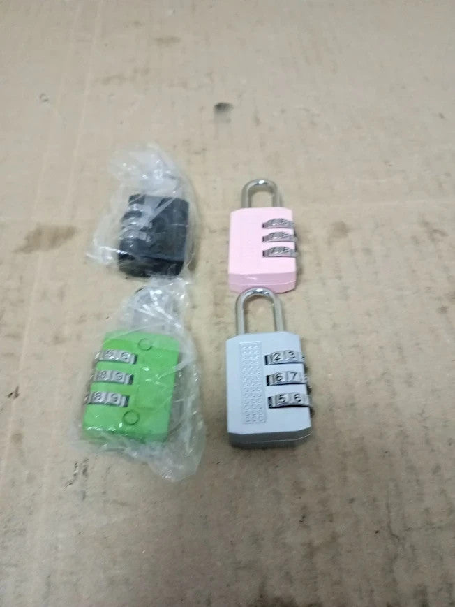 NCOALE Combination Locker Padlock 4pc Gym Locker Suitcase Locks 3 Digit New