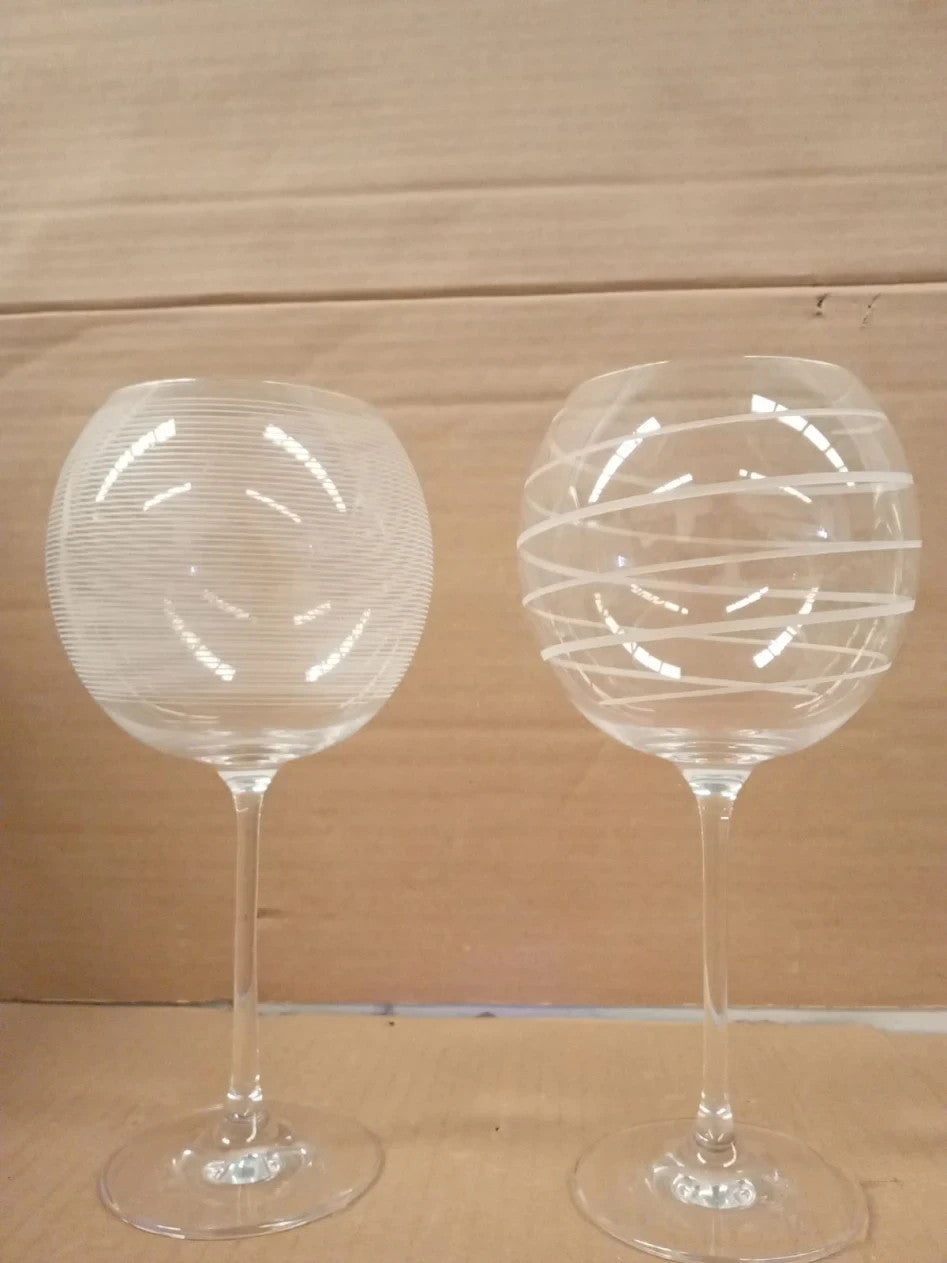 MIKASA Cheers 3 Pieces Crystal Balloon Gin Glasses Silver 724ml Dishwasher Safe