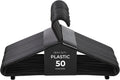 Roe Tenpo Coat Hangers 50 Pack Black Adult Plastic Durable & Lightweight New