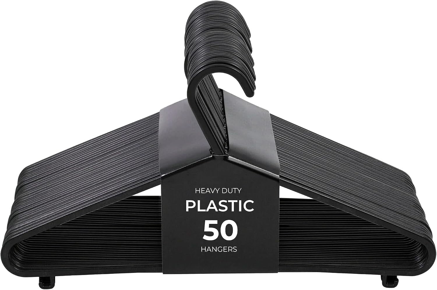 Roe Tenpo Coat Hangers 50 Pack Black Adult Plastic Durable & Lightweight New