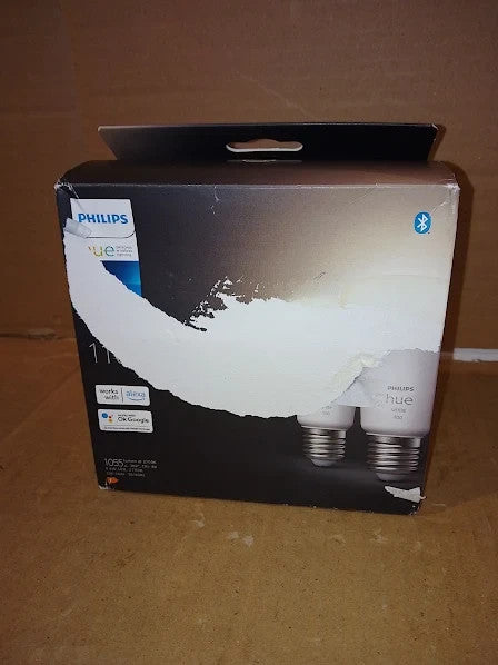 Philips Hue New White Smart Light Bulb 75W 1100 Lumen 2 Pack E27 Edison Screw