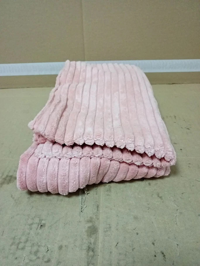 Home Brilliant Pink Cushion Cover 12x20in Soft Corduroy Cute Rectangle 2pc New