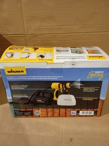 Wagner Fence Decking Paint Sprayer 1400ml Capacity 460W 1.8m Hose New