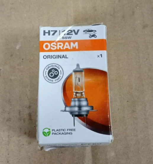 OSRAM Original H7 Halogen Headlight Bulb 12V 64210 Single Lamp Heavy Duty New