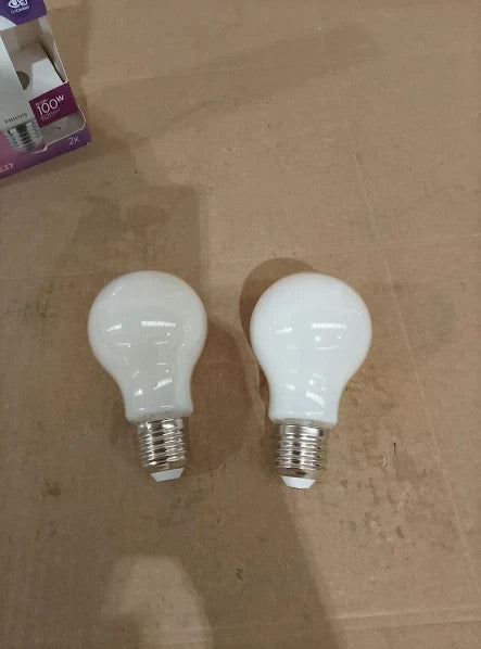 Philips LED Classic A60 Frosted Light Bulb 2 Pack E27 Edison Screw 10.5-100W New