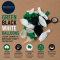 Green Black White Balloons Latex Confetti Birthday Party Decor Design Set New