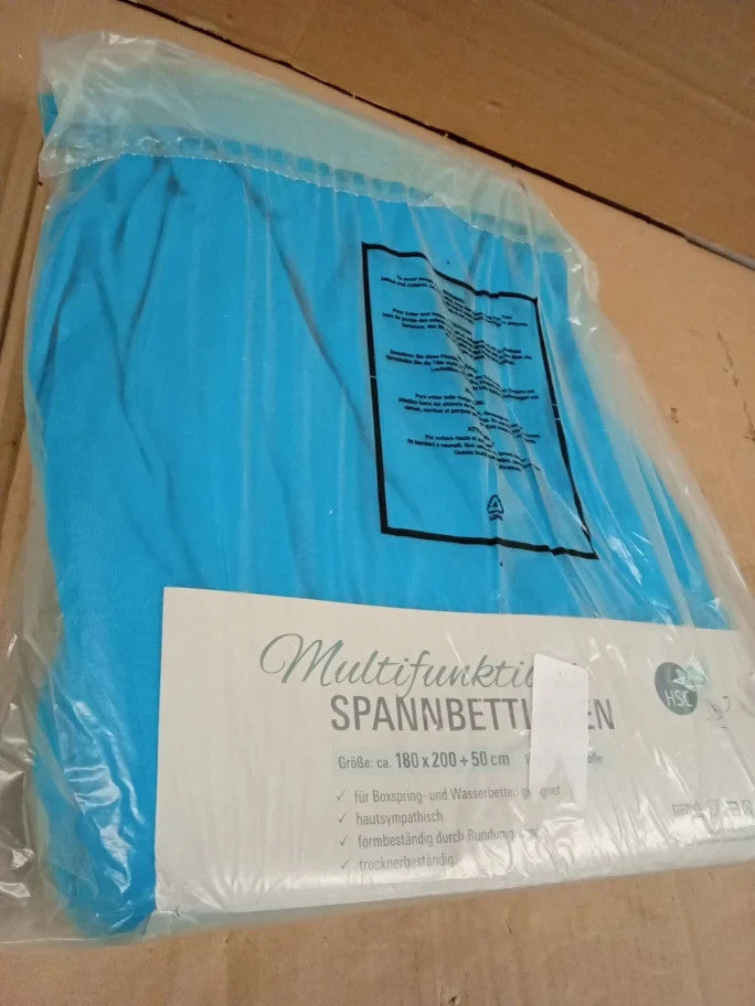 Amago Fitted Sheet 50cm Pocket 100% Cotton Solid 180x200cm Petrol New