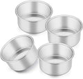 Homikit 4in Round Cake Tin Stainless Steel Round Mould Set 4 11x11x5cm New