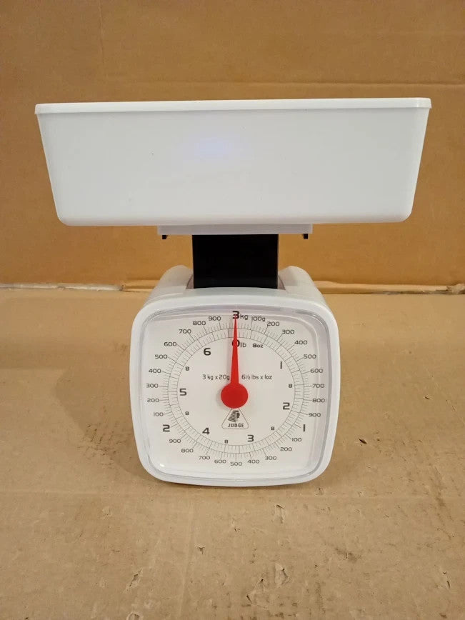 Judge Kitchen Traditional White Scale 3.0kg Zeroing Function Dishwasher Safe