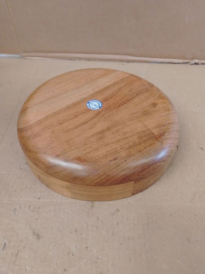 Kaizen Casa Wooden Round Shaped Serving Bowl For Fruit Dessert Platter 24cm New