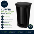 Curver 50L Capacity Deco Pedal Silent Bin Made From ResinBlack 73x39x29