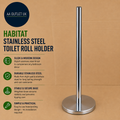 Habitat Stainless Steel Toilet Roll Holder Bathroom Wall Mounted Storage Design