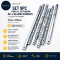 Emuca Set 9pcs Partial Extension Ball Bearing Runners Slides 17x310mm