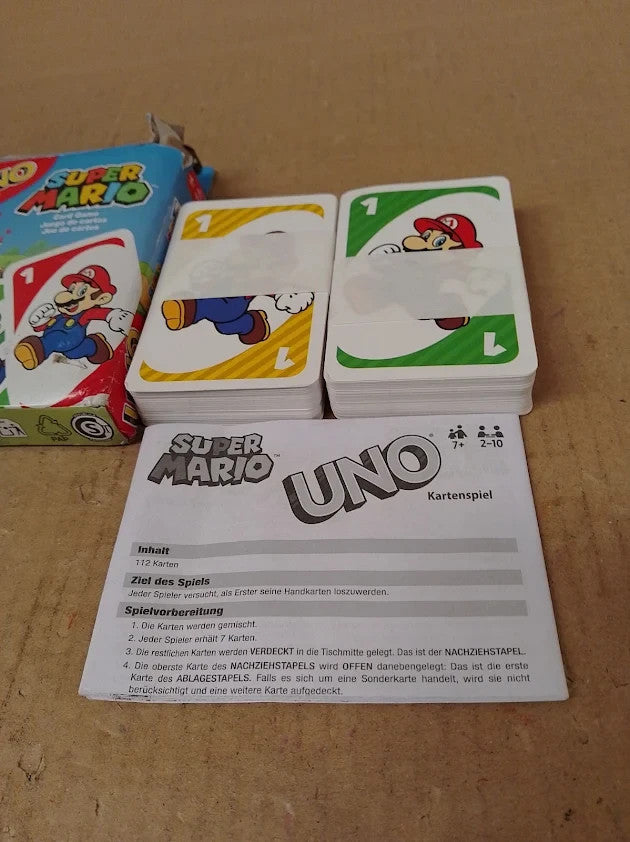 Mattel Games UNO Super Mario Card Animated Character Themed Collector 7+ New