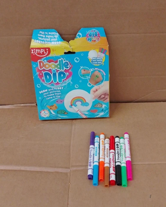 ZIMPLI Doodle N Dip Magic Markers Draw Float Pictures Temporary Tattoos Design
