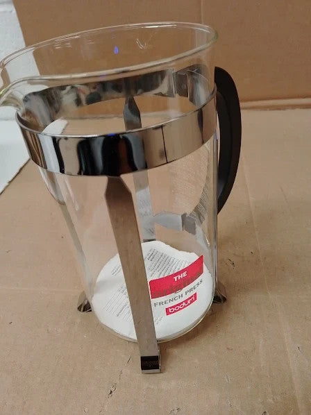 Bodum French Press Caffettiera Black 1L 8 Cup 34oz Glass 6.81x4.17x9.65in