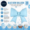 Blue Bow Balloons 38in Light Blue Giant Bow Shaped Foil Mylar Balloons