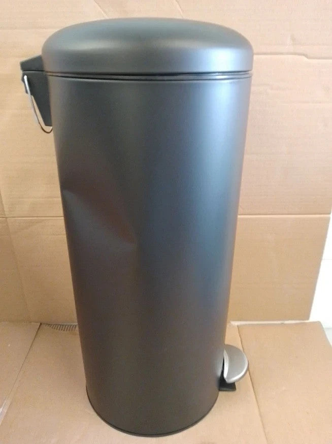 Habitat 30 Litre Domed Pedal Bin Black Kitchen Bathroom Waste Quality Design