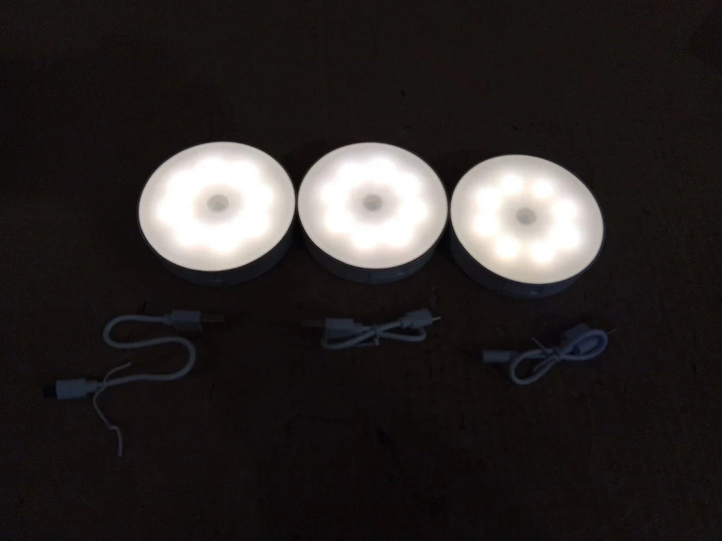 Motion Sensor Lights Indoor Rechargeable Wireless Wall LED Stair Night 3pc