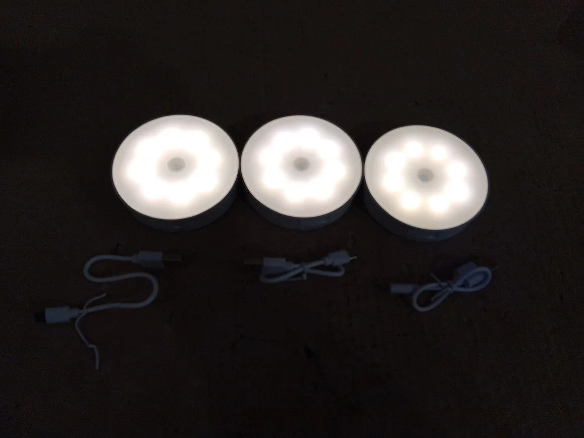 Motion Sensor Lights Indoor Rechargeable Wireless Wall LED Stair Night 3pc
