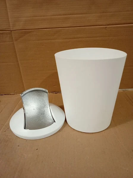 Kela Swing Swing Lid White Cosmetic Bin 5L Plastic Marta Waste 7x7x11.4in