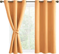 DWCN Blackout Curtains Tiebacks Thermal Insulated 46" Wide x 54" Drop Orange New