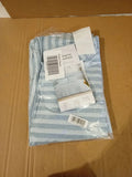 Catherine Lansfield Epping Textured Stripe Reversible Single Duvet Blue New
