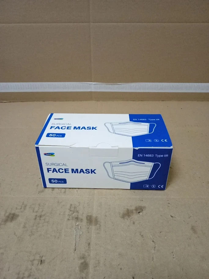 Type IIR fluid Resistant Surgical Face Masks Disposable Universal Size New