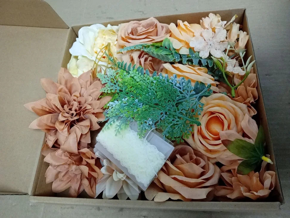 Haswitda Artificial Silk Bouquet Box Faux Flower Head Fake Table Decoration New