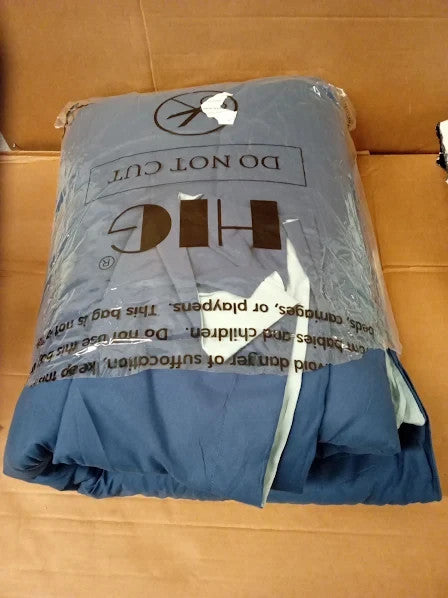 Hib Navy Reversible Coverless Duvet Single 135x200cm Oeko Tex New