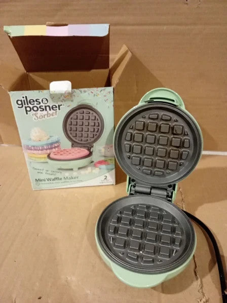 Giles Posner Mini Waffle Maker Compact Non Stick Iron Machine 15x10.5x22.4cm
