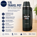 Flask Hot Drinks 1.5L Coffee Thermo Stainless Steel Vacuum Insulated BPA Free