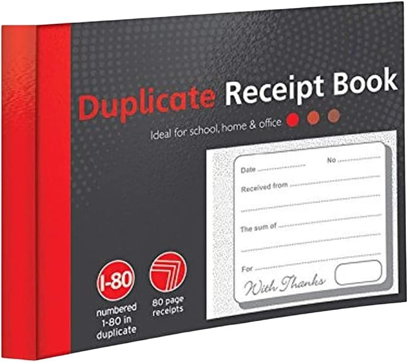 1-80 Pages Numbered Duplicate Receipt Book Half Size Business Home Office New