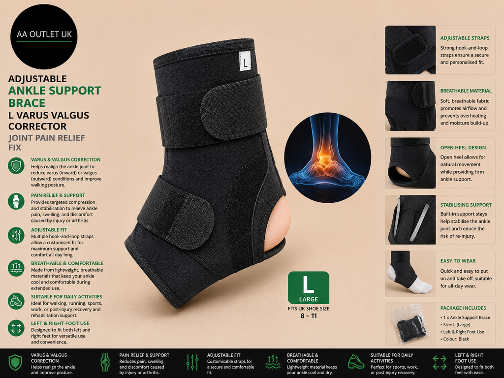 Adjustable Ankle Support Brace L Varus Valgus Corrector Joint Pain Relief New