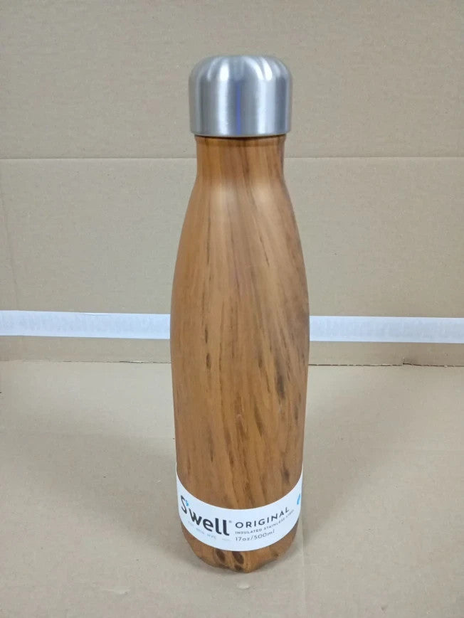 Swell Original Water Bottle 500ml Insulated Vacuum Teakwood Stainless Steel New