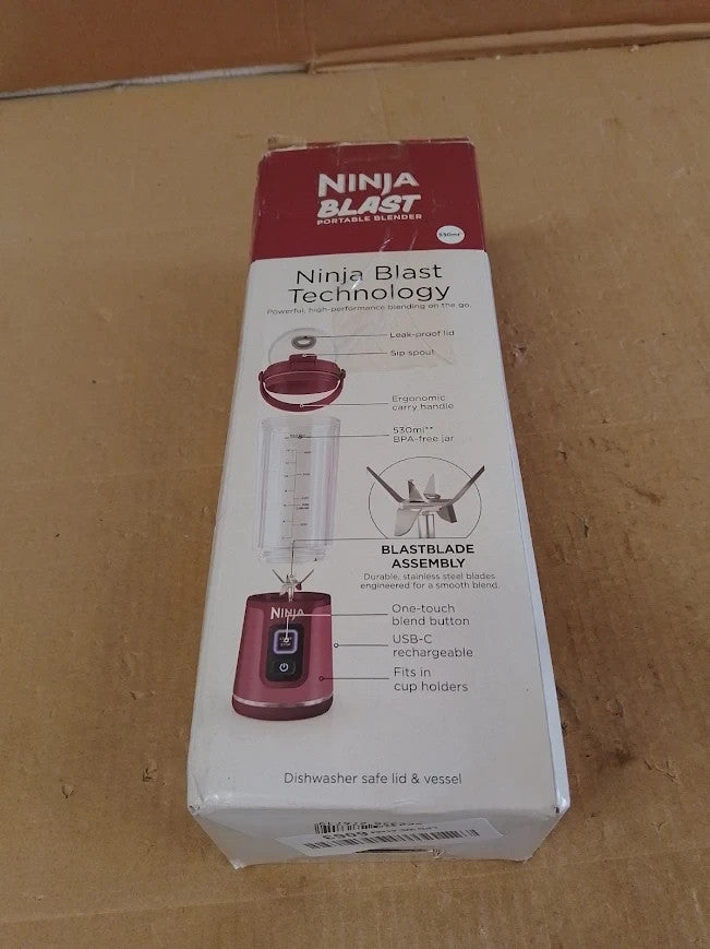 Ninja Blast Portable Blender 530ml Leakproof Lid Sip Spout Cordless BC151UKCR