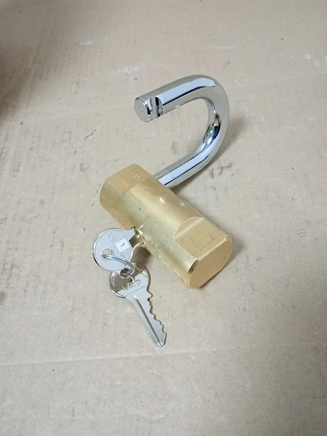 Viro Anti Burglar Padlock Cylindrical 80mm Solid Brass Base Steel Shackle