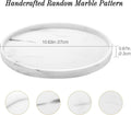 Luxspire Marble White Round Vanity Tray Organiser Resin 10.63x10.63x0.87in New