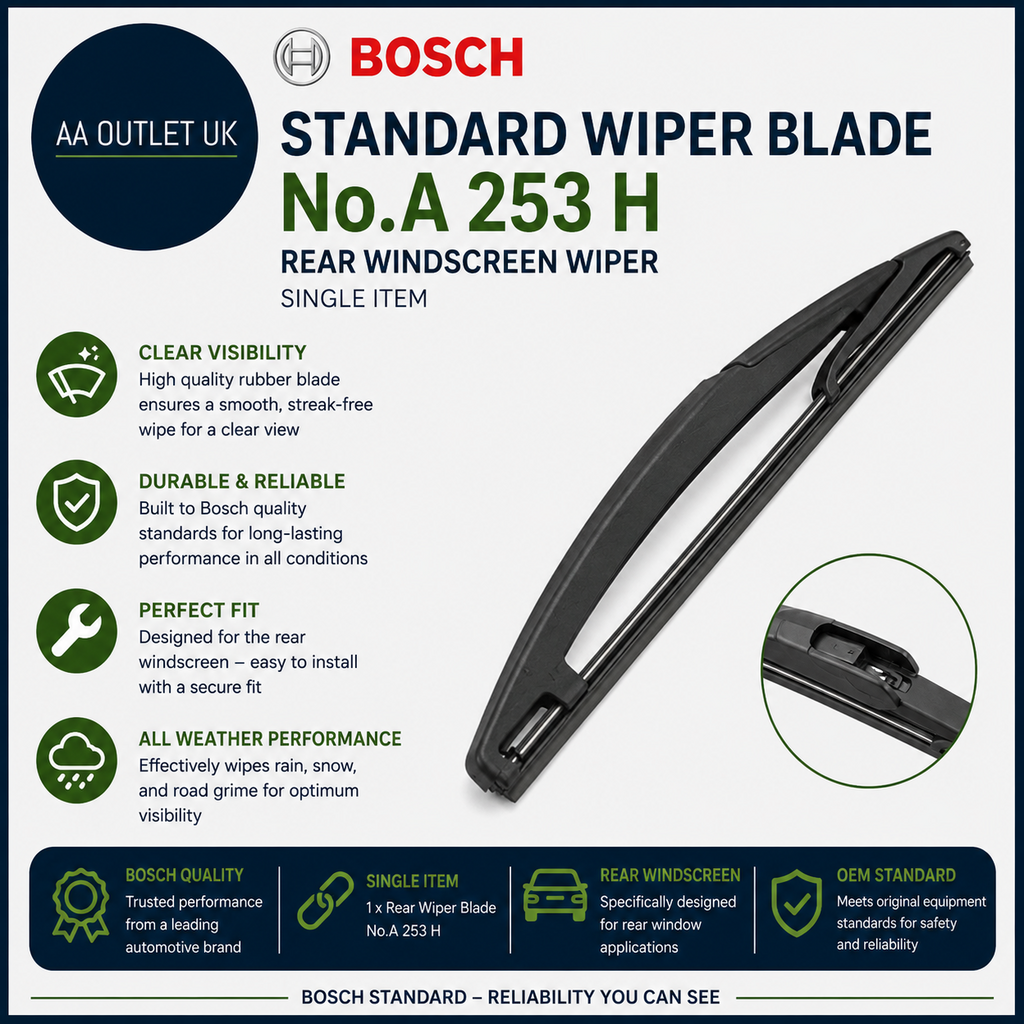 Bosch Standard Wiper Blades No A 253 H Rear Windscreen Single Item