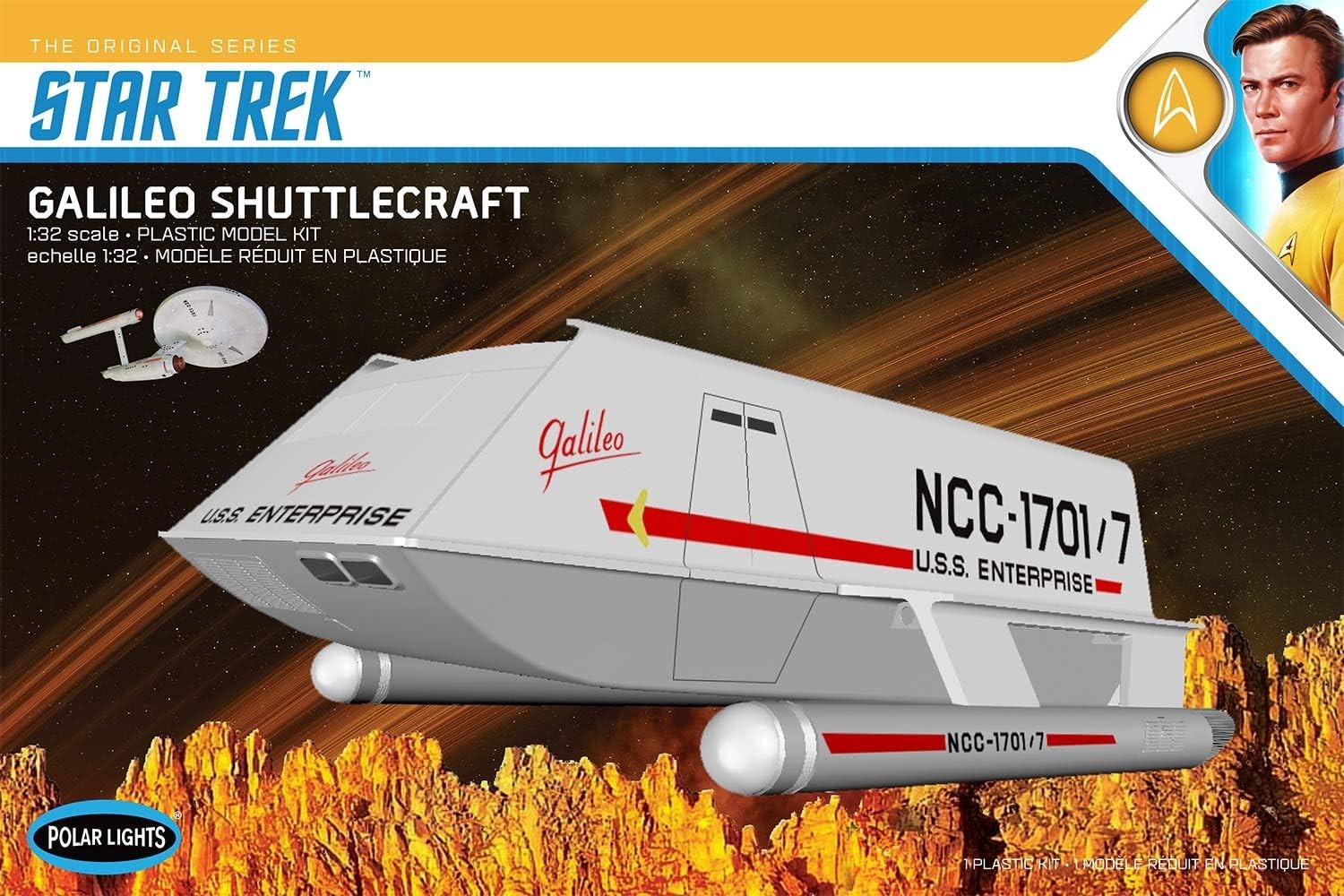 Polar Lights 1:32 Star Trek TOS Galileo Shuttle Model Kit Detailed Accurate New