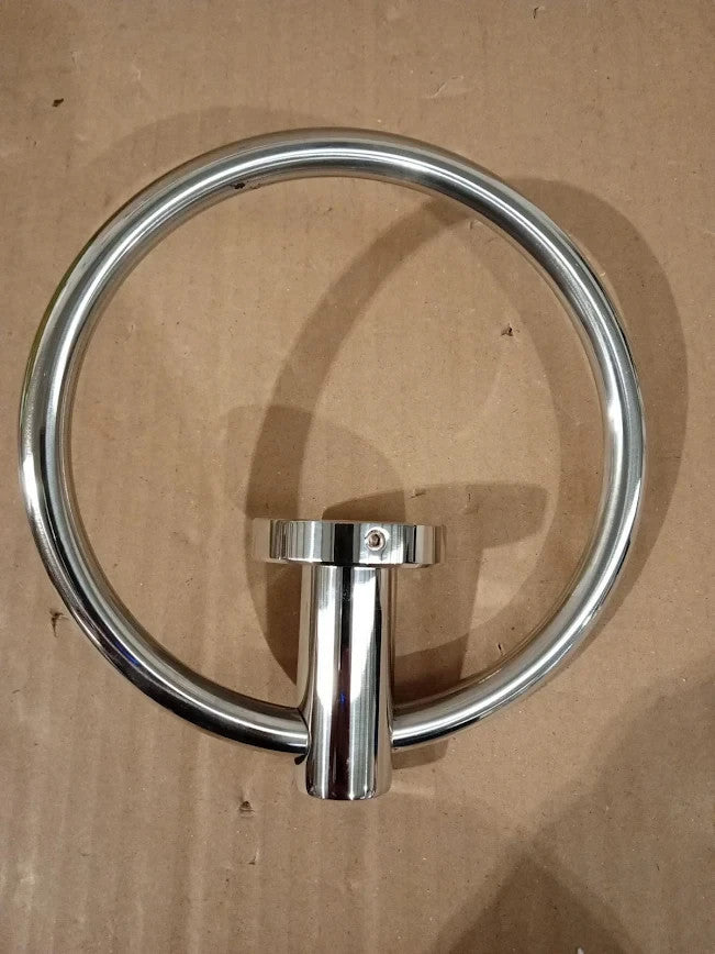 WZRUA Towel Ring Hand Holder Wall Mounted Chrome SUS304 Stainless Steel