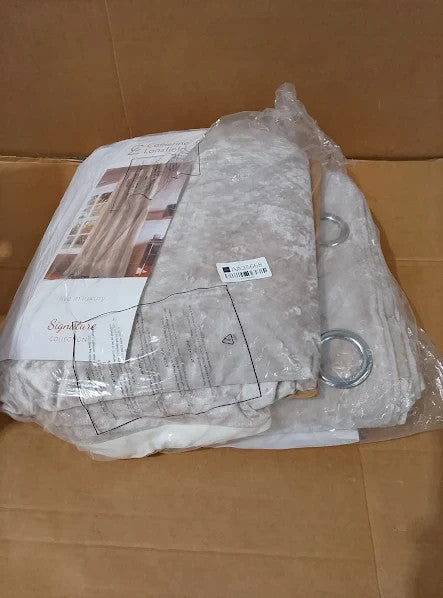Catherine Lansfield Crushed Velvet 66x90in Eyelet Curtains Two Panels New