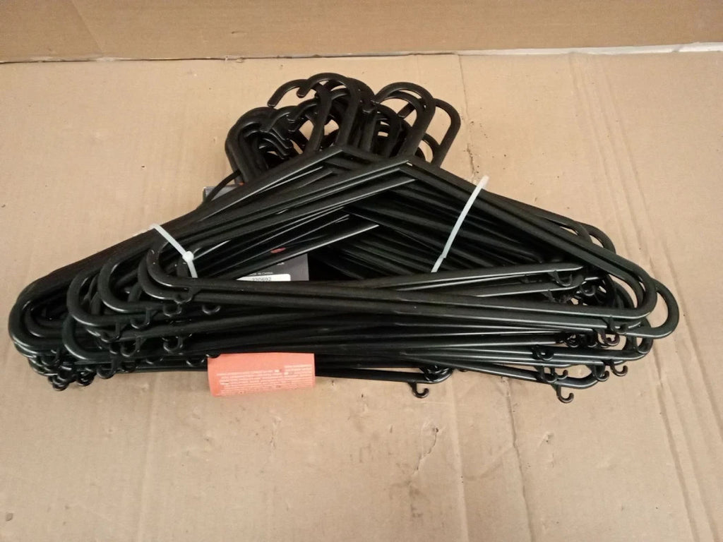 Roe Tenpo Coat Hangers 50 Pack Black Adult Plastic Durable & Lightweight New