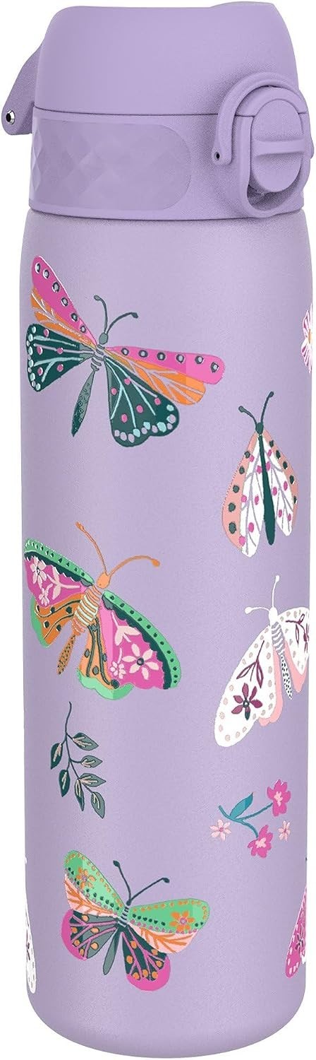 Ion8 500ml Stainless Steel Bottle Vacuum Insulated Leak Proof Butterfly New